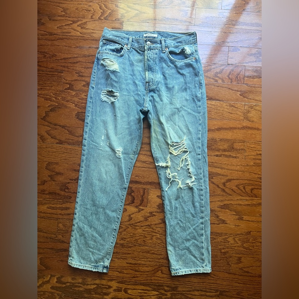 Forever 21 Light Blue Distressed Boyfriend Jeans